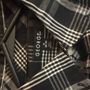 George Black and White Plaid Shirt